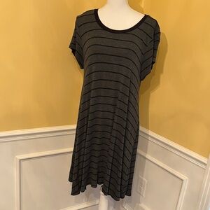 Striped Black and Gray Women's Dress